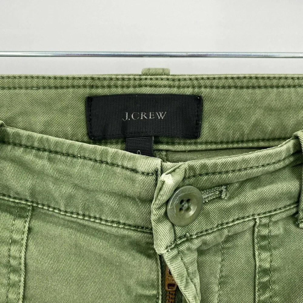 J. Crew Ankle Zip Skinny Jogger Pants Women's Size 0 Mid Rise Stretch Crop Green - Picture 4 of 12